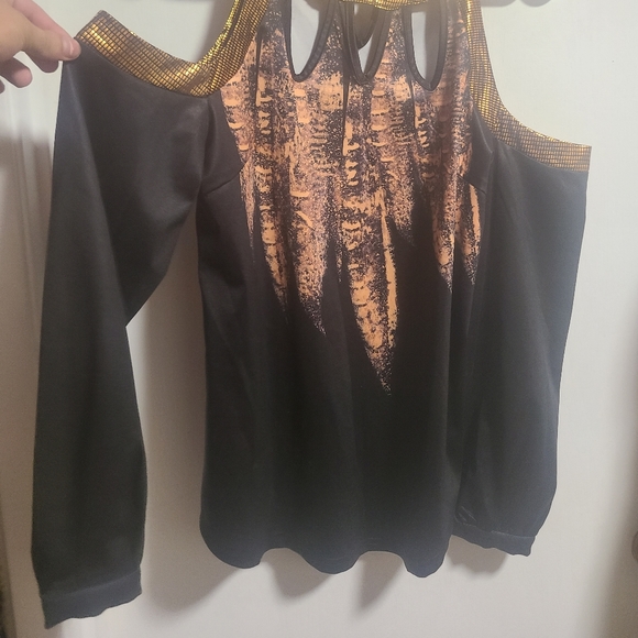 Orange/Gold Party Top - Picture 4 of 4